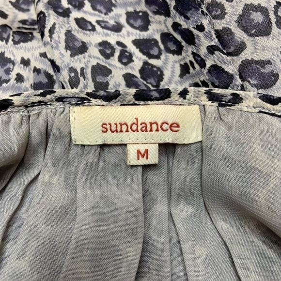 Sundance Silk Cheetah Print Ruffle Midi Dress Size Medium - Picture 6 of 8